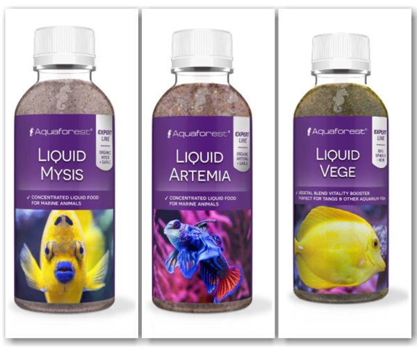 Aquaforest Liquid Set Liquid Artemia 250ml + Liquid Mysis 250ml + Liquid Vege 250 ml
