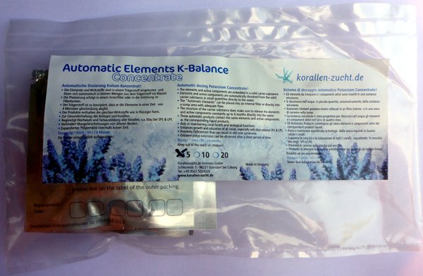Korallenzucht - Automatic elements K-Balance 5 Stk
